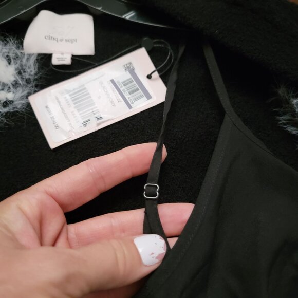 Cinq À Sept Aerin Midi Dress Woman S Wool Cardigan Holiday Black Luxury Designer - Picture 6 of 10